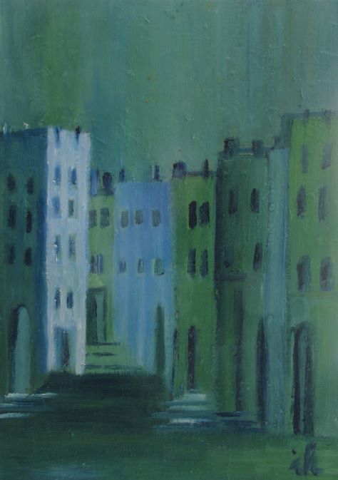 Gasse_in_Rijeka,oel-auf-holz,20x30cm