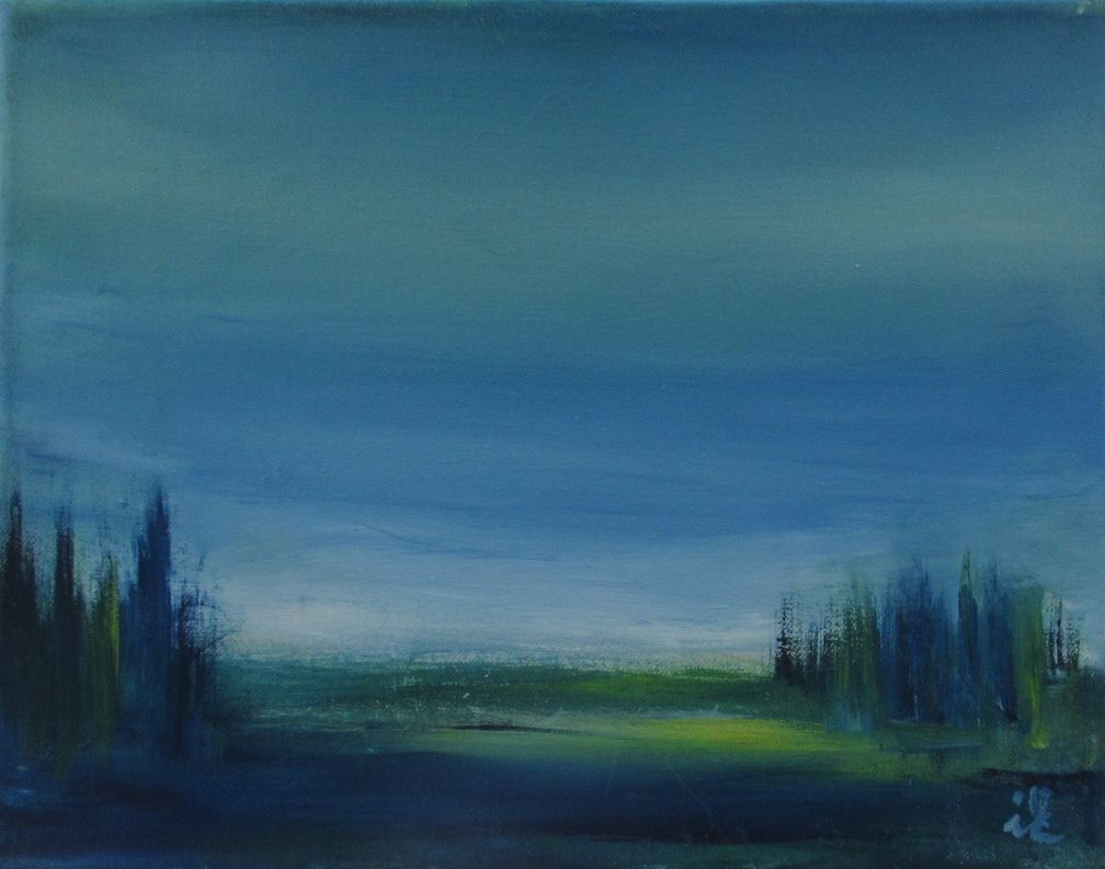 Graslandschaft, 2, Öl auf Leinwand,22x28cm